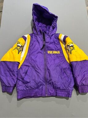 NFL Kids Hooded Puffer Jacket in Purple and Gold